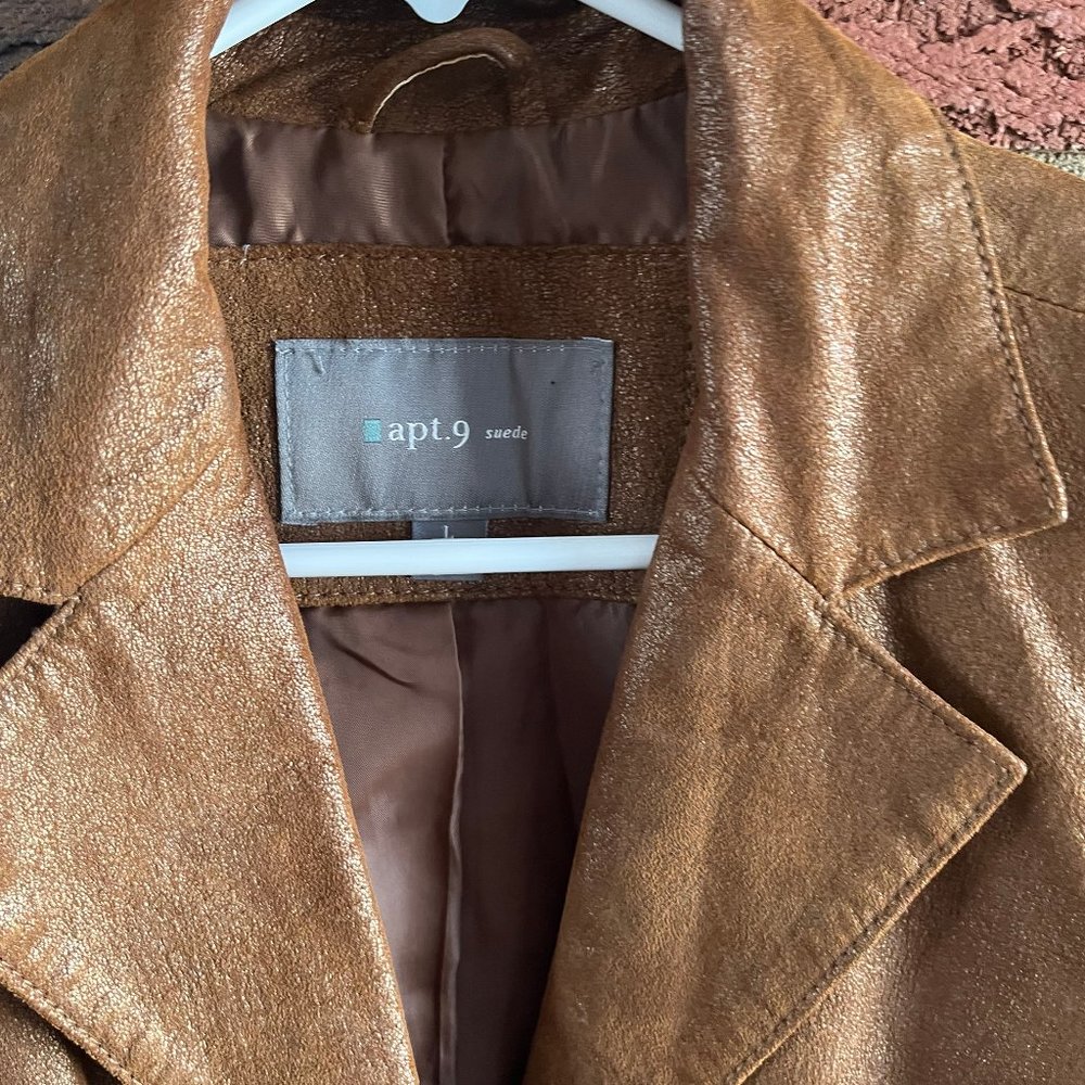 Apt 9 Brown Suede Jacket, Large - image 2